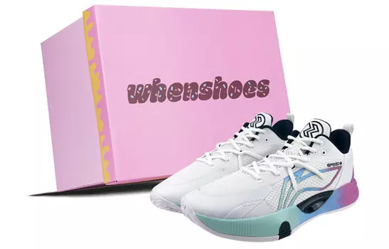 Баскетбольные кроссовки Speed 8 мужские с низким верхом розовые/синие/фиолетовые Lining