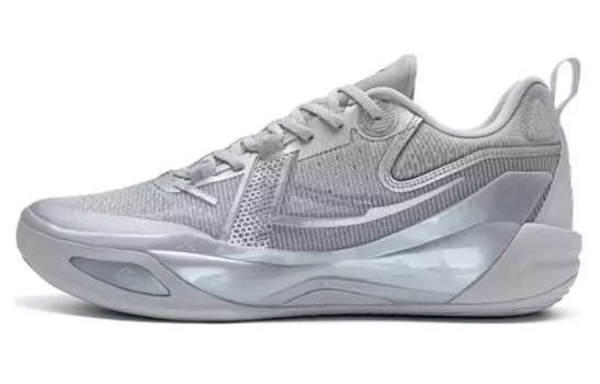 Баскетбольные кроссовки Spirit Strike мужские с низким верхом серебристо-серые Xtep