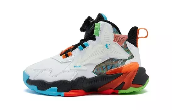 Баскетбольные кроссовки Starship 2 Kids PS High-top White Qiaodan, белый