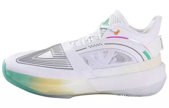 Баскетбольные кроссовки State Extremely Large Triangle 1.0 для мужчин, среднего размера, белые/зеленые Peak