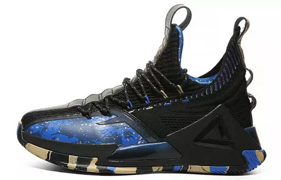 Баскетбольные кроссовки State Pole мужские с высоким верхом, черные/светло-золотистые Peak