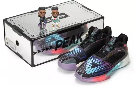 Баскетбольные кроссовки Surfing The Big Triangle 1.0 мужские низкие черные/синие Peak