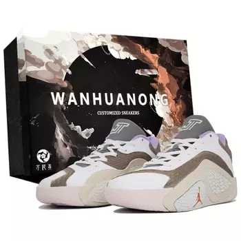 Баскетбольные кроссовки Tatum 2 Basketball Shoes Men Low-Top Coffee Jordan, кремовый