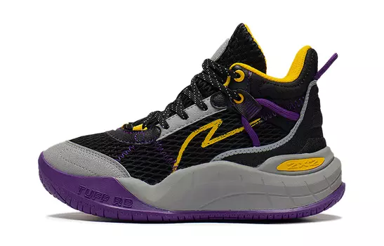 Баскетбольные кроссовки Thunder Rim MID для детей GS Mid-top черные/серые/фиолетовые Lining Young