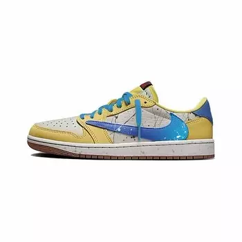 Баскетбольные кроссовки Travis Scott X Air Vintage Unisex Low-Go Blue/White Jordan