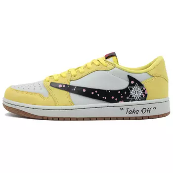 Баскетбольные кроссовки Travis Scott X Vintage Unisex Low-Go Yellow Jordan