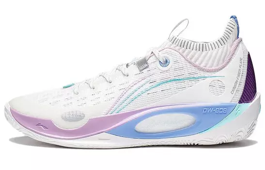 Баскетбольные кроссовки Wade 808 2 мужские, среднего размера, белые/фиолетовые Lining