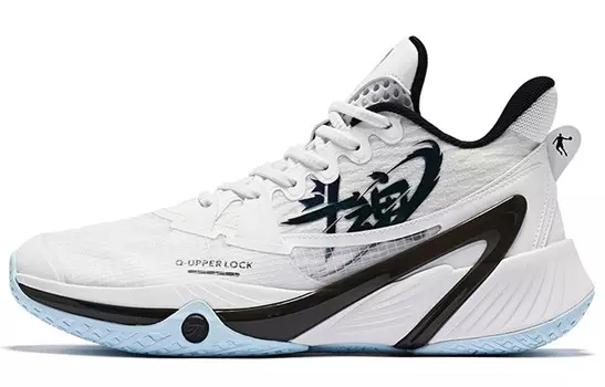 Баскетбольные кроссовки Wind Blade 3 Generations мужские с низким верхом белого/черного цвета Qiaodan