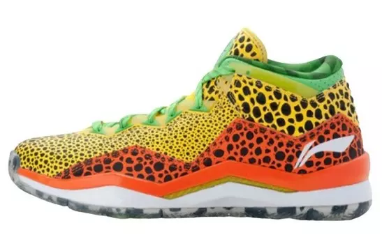 Баскетбольные кроссовки WOW 3 для мужчин, средний верх, желтые/зеленые/оранжевые Lining