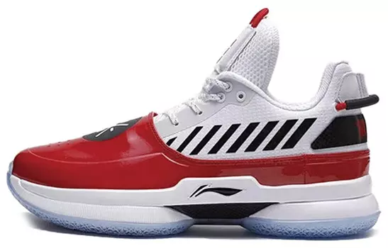 Баскетбольные кроссовки WOW 7 мужские низкие белые/красные. Черные Lining