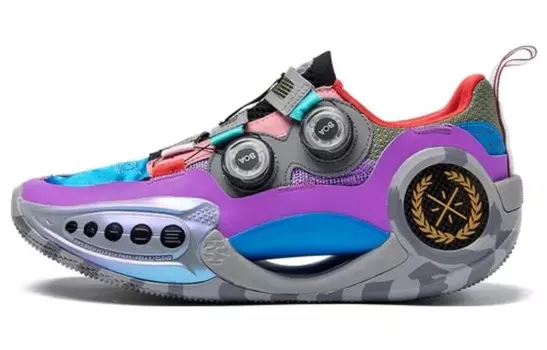 Баскетбольные кроссовки WOW 9 для мужчин с низким верхом, серые/синие/фиолетовые Lining