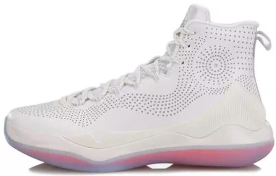 Баскетбольные кроссовки YuShuai 11 мужские высокие белые/розовые Lining