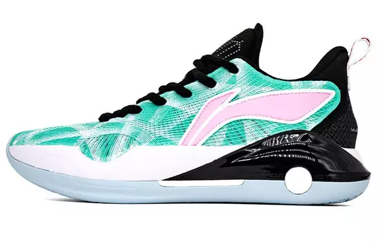 Баскетбольные кроссовки YuShuai 13 мужские с низким верхом зеленые/розовые Lining