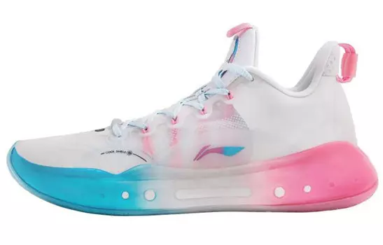 Баскетбольные кроссовки YuShuai 14 унисекс с низким верхом белые/синие/розовые Lining
