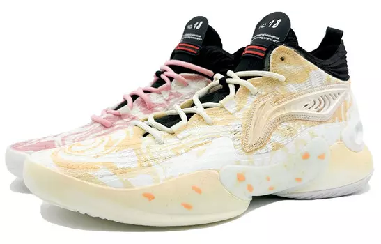 Баскетбольные кроссовки YuShuai 18 Basketball Shoes Men Mid-Top Yellow-pink Mandarin Duck Lining