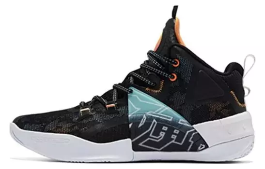 Баскетбольные кроссовки Zhanji 5 Basketball Shoes Men High-Top Black/Volt/Anthracite/Smoke Gray Qiaodan
