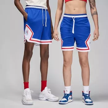 Баскетбольные шорты FFBB France Dri-Fit Diamond Jordan, цвет Altes Blau/Wei