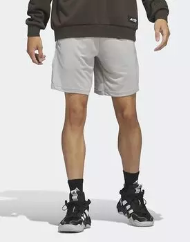 Баскетбольные шорты Legends с тремя полосками в цвете металлик-серый/белый adidas performance