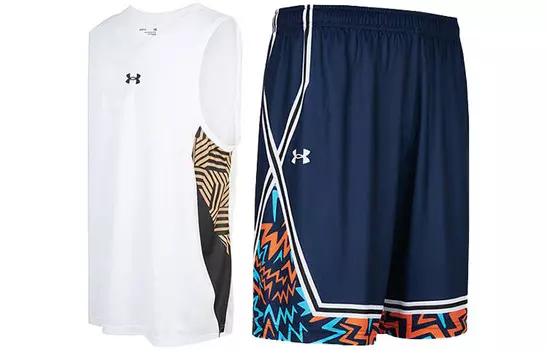 Баскетбольный костюм мужской белый и синий Under Armour, синий