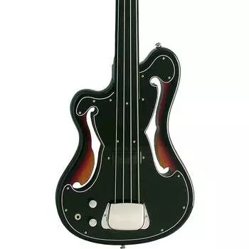 Басс гитара Eastwood Guitars EUB-1 LEFTY - Left Handed Fretless Electric Bass - Sunburst - Ampeg Scroll Tribute