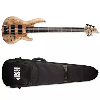 Басс гитара ESP LTD B-205SM Spalted Maple Natural Satin NS 5-String Electric Bass B205SM - BRAND NEW + ESP TKL BAG