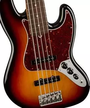 Басс гитара Fender - American Professional II Jazz Bass V - 5-String Bass Guitar - Rosewood Fingerboard - 3-Color Sunburst - w/ Elite Molded Case