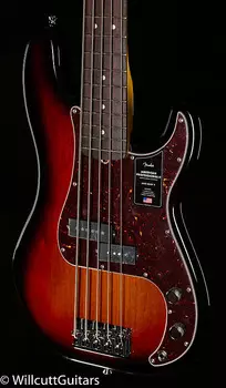 Басс гитара Fender American Professional II Precision Bass V 3-Color Sunburst Rosewood Bass Guitar-US210038102-9.99 lbs