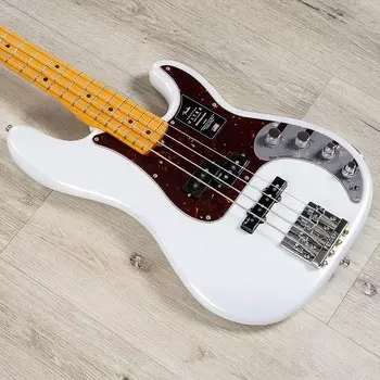 Басс гитара Fender American Ultra Precision Bass Guitar w/ Case, Maple Board, Arctic Pearl