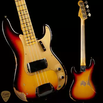 Басс гитара Fender Custom Shop 1958 Precision Bass Heavy Relic - 3-Color Sunburst