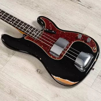 Басс гитара Fender Custom Shop 1961 Precision Bass Relic, Rosewood Fingerboard, Aged Black