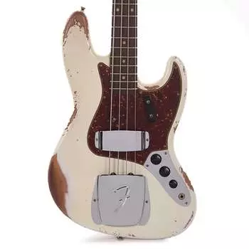 Басс гитара Fender Custom Shop Time Machine 1961 Jazz Bass Heavy Relic Aged Olympic White