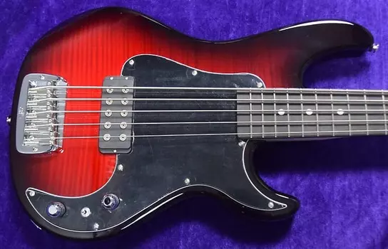 Басс гитара G&L Kiloton 5, Red Burst over Flame Maple / Ebony