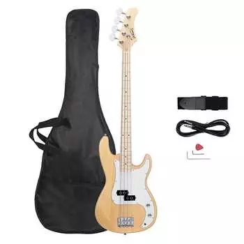 Басс гитара Glarry Burlywood GP Upgrade Electric Bass Guitar