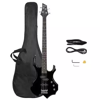 Басс гитара Glarry Burning Fire Electric Bass Guitar Full Size 4 String Black