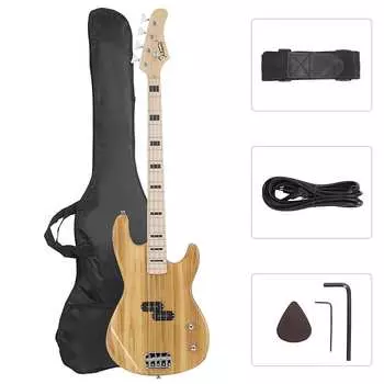 Басс гитара Glarry GP PRO Electric Bass Guitar NO Pickguard - Burlywood