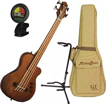 Басс гитара Goldtone ME Fretless 4-String Micro Bass Guitar Bundle