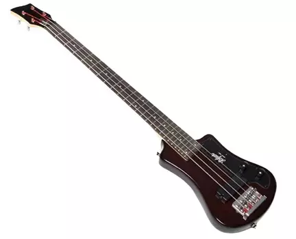 Басс гитара Hofner Shorty Travel Electric Bass Guitar w/ Gig Bag - Root Beer