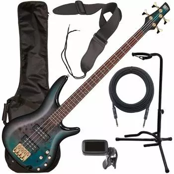 Басс гитара Ibanez SR400EPBDX 4-String Bass Guitar - Jatoba, Tropical Seafloor Burst BASS ESSENTIALS BUNDLE