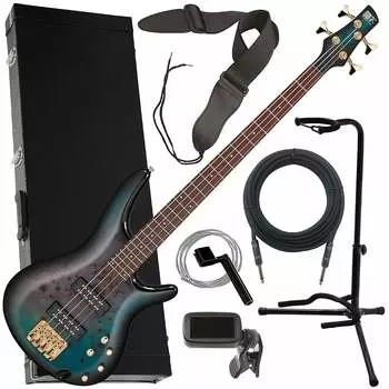 Басс гитара Ibanez SR400EPBDX 4-String Bass - Tropical Seafloor Burst COMPLETE BASS BUNDLE