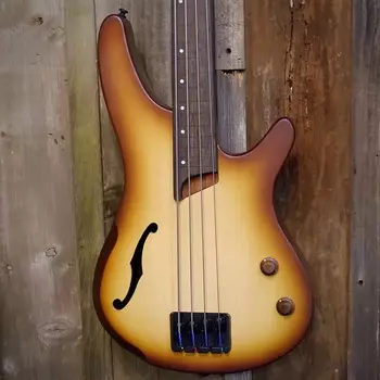 Басс гитара Ibanez SRH500F-NNF Bass Workshop Fretless Semi-Hollow Bass - Natural Browned Burst Flat