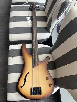 Басс гитара Ibanez SRH500F-NNF Bass Workshop Fretless Semi-Hollow Bass 2010s - Natural Browned Burst Flat