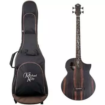 Басс гитара Michael Kelly Dragonfly 4 Port Acoustic-Electric Bass Guitar, Ovangkol Fingerboard, Java, with Gig Bag