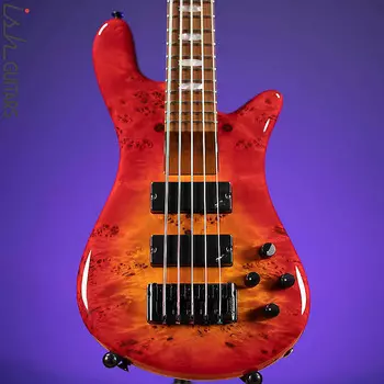 Басс гитара Spector Eurobolt 5 Inferno Red Gloss Poplar Burl Bass Guitar