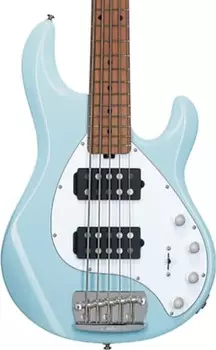 Басс гитара Sterling StingRay Ray35HH 5-String Bass Guitar, Daphne Blue w/ Gig Bag