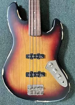 Басс гитара Vintage VJ74 Icon Series Fretless Bass - Distressed Matte Sunset