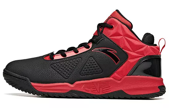 Bastard Vintage Баскетбольные Кроссовки Мужские Средний Верх Черный/Большой Красный Anta