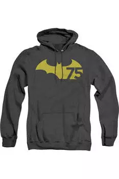 Batman 75 Logo 2 Adult Heather Hoodie / Толстовка с капюшоном Gildan, черный