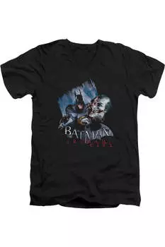 Batman Arkham City Jokes On You! Футболка с коротким рукавом и V-образным вырезом для взрослых / футболка Gildan, черный