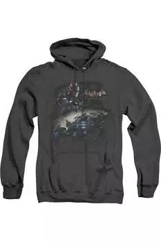 Batman Arkham Knight Knight Rider Adult Heather Hoodie / Толстовка с капюшоном Gildan, черный