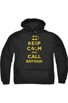 Batman Call Batman Adult Pull Over Hoodie / Толстовка с капюшоном Gildan, черный